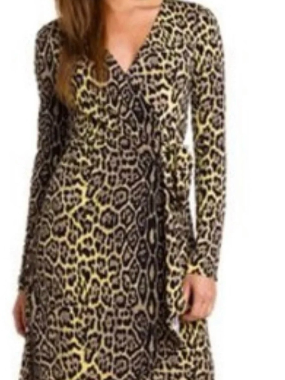 BCBGMaxAzria Leopard Print Wrap Dress size XS Preppy Party Clubbing Y2K 90s